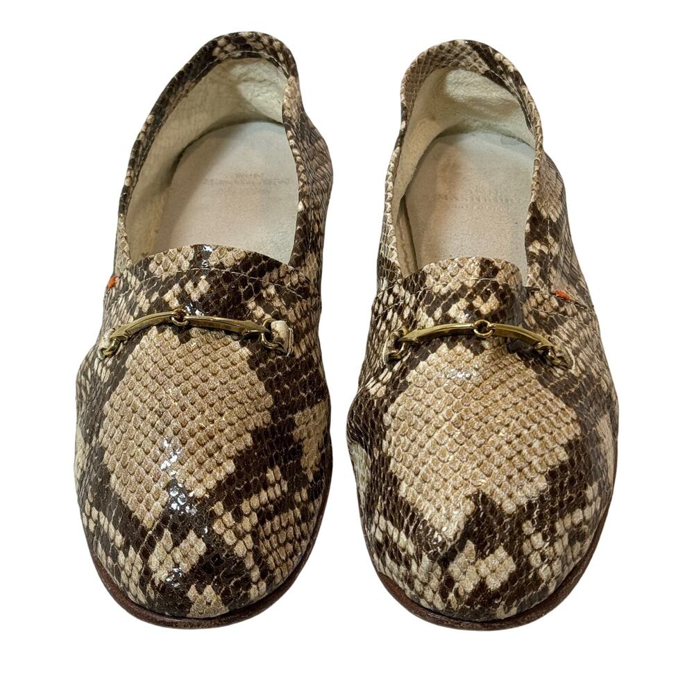 ANN MASHBURN Snake Print Loafers